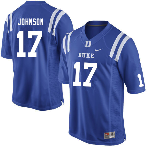 Duke Blue Devils #17 Da'Quan Johnson College Football Jerseys Sale-Blue